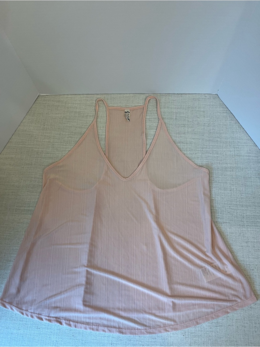Intimately by Free People Blush Pink Ribbed V-Neck Racerback Tank